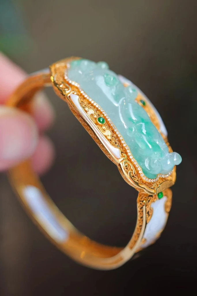 You won't find a more beautiful jade bracelet ev...