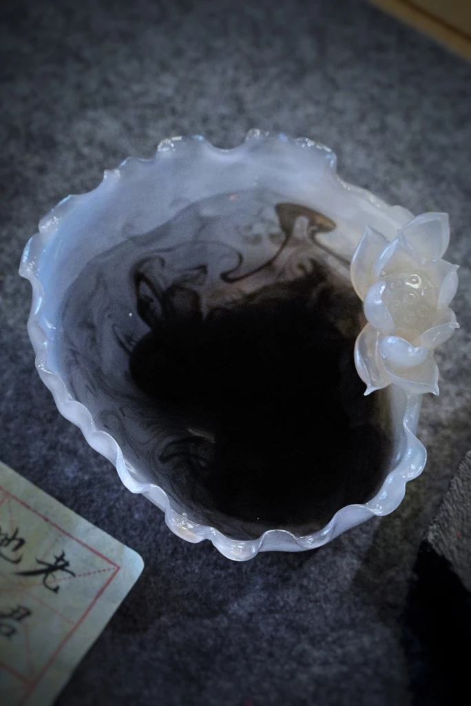 Lotus tea sea, made of transparent material, wit...