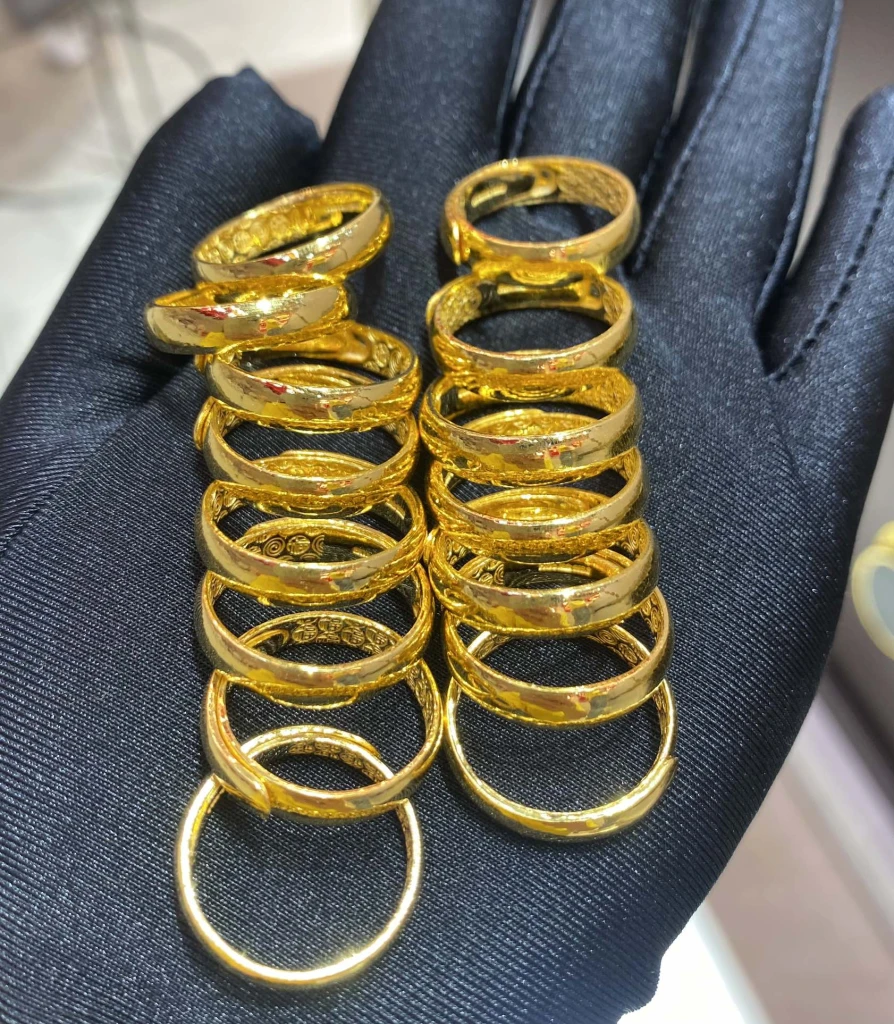 24K gold adjustable ring, available in a range o...